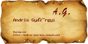 Andris Györgyi névjegykártya